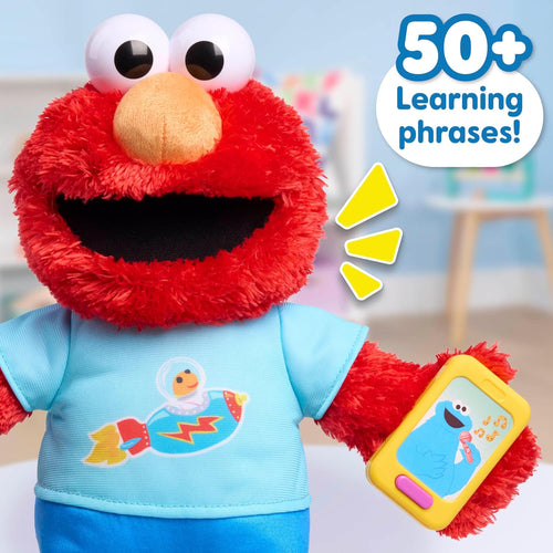 Sesame Street 13-Inch Learning Elmo Plush with Lights, Sounds & Motion, 50+ Phrases, Kids Toy