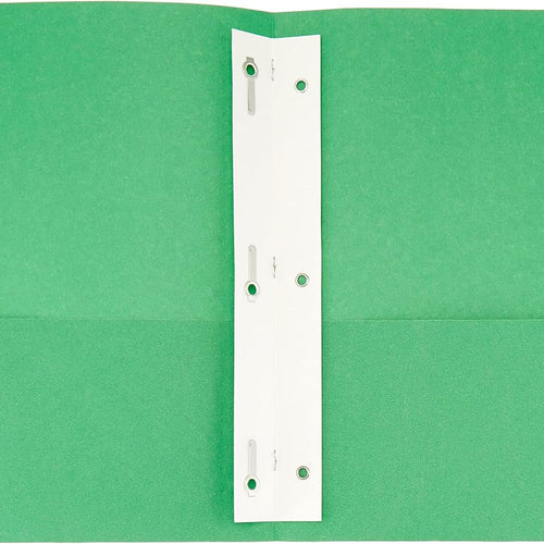 Amazon Basics Twin Pocket File Folders with Fasteners, Letter Size, Business Card Slot, Assorted Colors, 25-Pack
