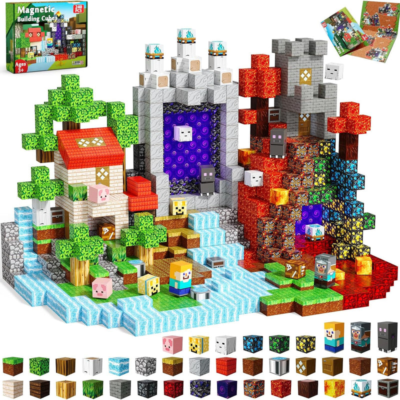 Magneverse Magnetic Blocks - 150 PCS Magnetic Building Blocks for Kids, Magnet Building Cubes for Boys Girls, STEM Montessori Sensory Toys Stacking for 3 4 5 6 7 8 9 10 11 12 13 Birthday Gift