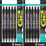Pilot G2 Premium Refillable and Retractable Rolling Ball Gel Pens, Fine Point, Fashion Collection, 0.7 mm, Black Ink Pens, 5-Pack