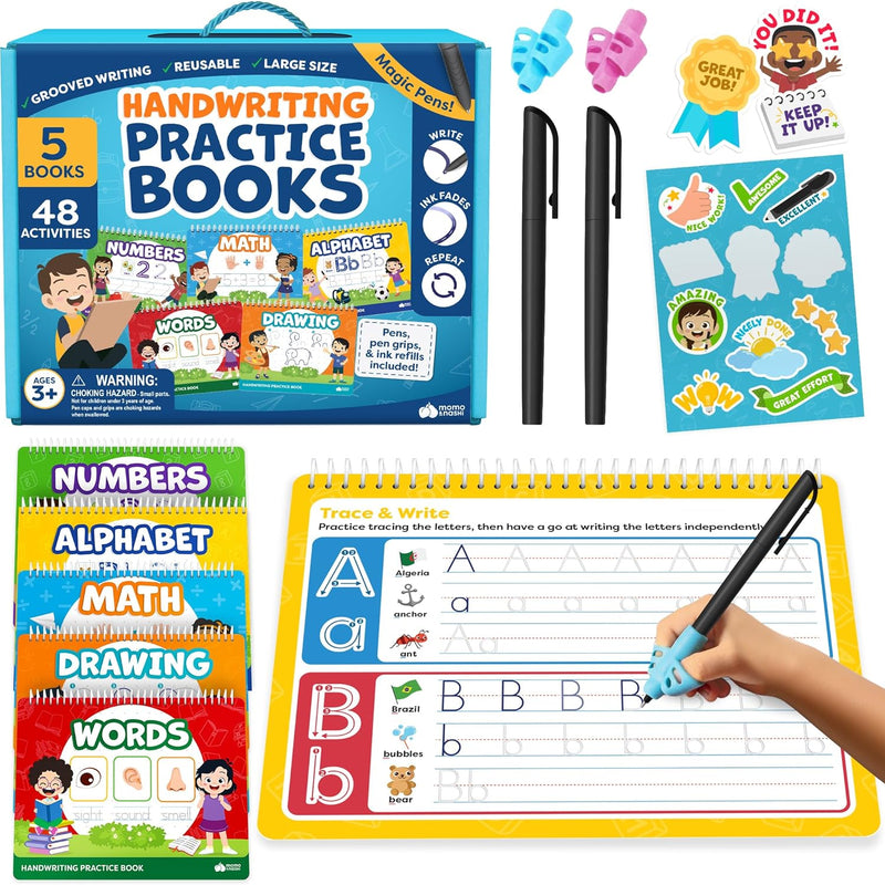 Magic Grooved Writing Practice for Kids Age 3-5 - Handwriting Practice for Kids 5-7