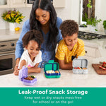 Bentgo Kids Snack Leak-Proof 2 Compartment Bento-Style Container | For Snacks & Small Meals, Easy-Open Latch, Dishwasher Safe, BPA-Free for School, Daycare, & Sports, Ages 3+ (Green/Navy)