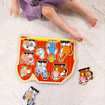Melissa & Doug Farm Animals Jumbo Knob Puzzle, Wooden Peg Puzzle for Toddlers Ages 1+