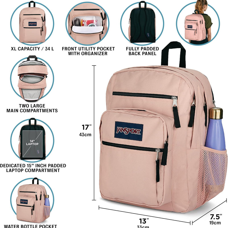 JanSport Laptop Backpack - Computer Bag with 2 Compartments, Ergonomic Shoulder Straps, 15” Laptop Sleeve, Haul Handle - Black