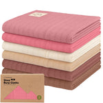 Organic Burp Cloths Baby Boy, Girl, 6-Pack Large Burping Cloths (Neutrals) | 100% Cotton Burp Clothes for Babies, Newborns Spit Up Rags, Super Soft, Absorbent Towels, Gender Neutral, Machine Washable