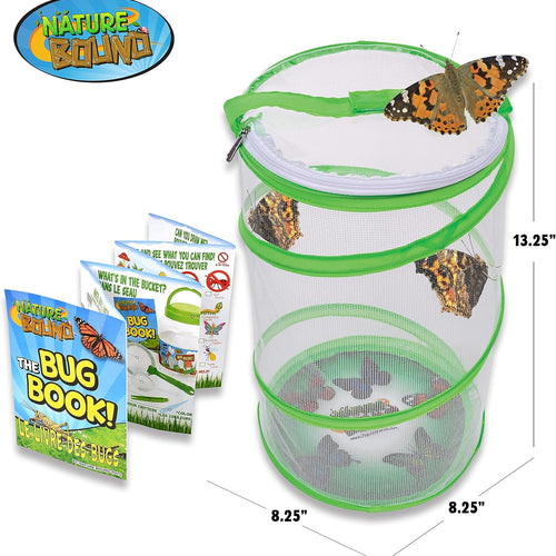 Nature Bound butterfly growing kit for kids - Live caterpillar to butterfly project with STEM learning guide and voucher