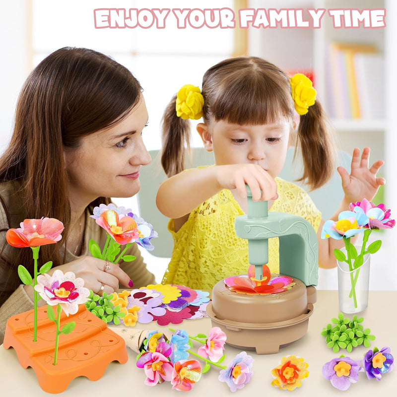 DIY Fabric Flower Bouquet Kit for Kids, Educational Toy, Arts and Crafts for 4+ Year Toddler Girl