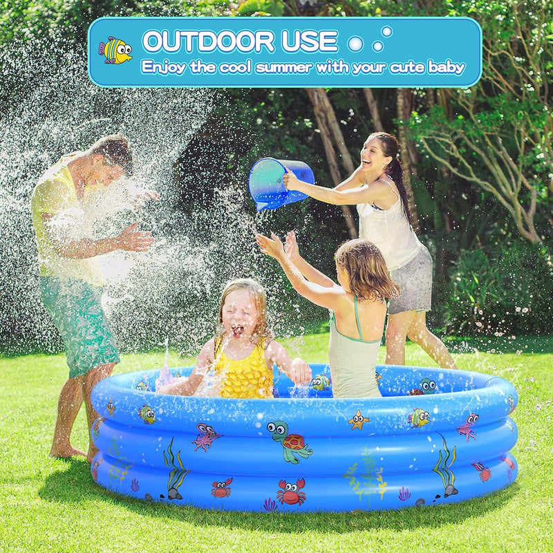 Inflatable Baby Swimming Pool - Portable Kiddie Paddling Pool for Toddlers, Indoor & Outdoor Use