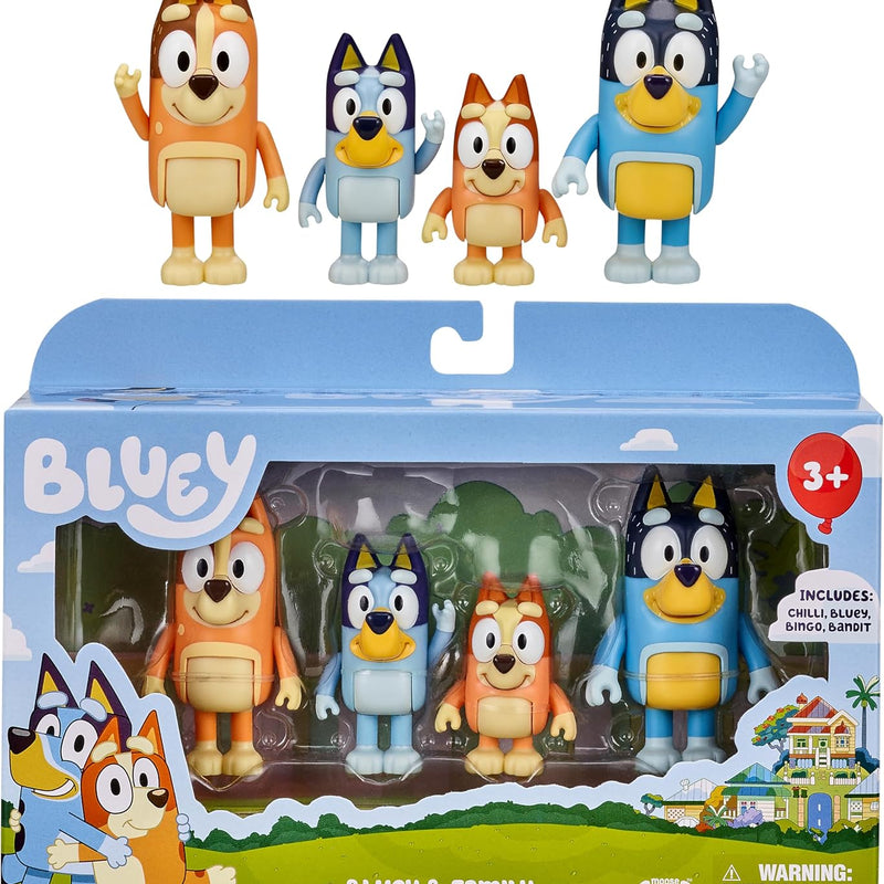 Bluey Super Fan Figurines for Toddlers Set, 11 Character Pack with Exclusive Figures, Toddler Figurine Toys Includes Bluey, Bingo & More, Ages 3+