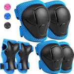 Kids Protective Gear Set, Knee and Elbow Pads with Wrist Guards for Ages 3-8 Year Toddler