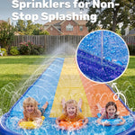 Sloosh Triple Water Slide with 3 BodyBoards, 22.5FT Lawn Water Slip Splash Pad Slide Summer Toy with Build in Advanced Sprinkler for Kids Adults Backyard Summer Water Fun