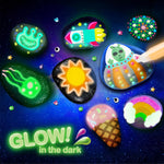 Rock Painting Kit- Glow in The Dark Rock Kit, Arts and Crafts for Kids Ages 6-12, Art Supplies Toy, Kids Craft Paint Kits, Arts & Crafts for Boys Girls Birthday Party Gift Toy