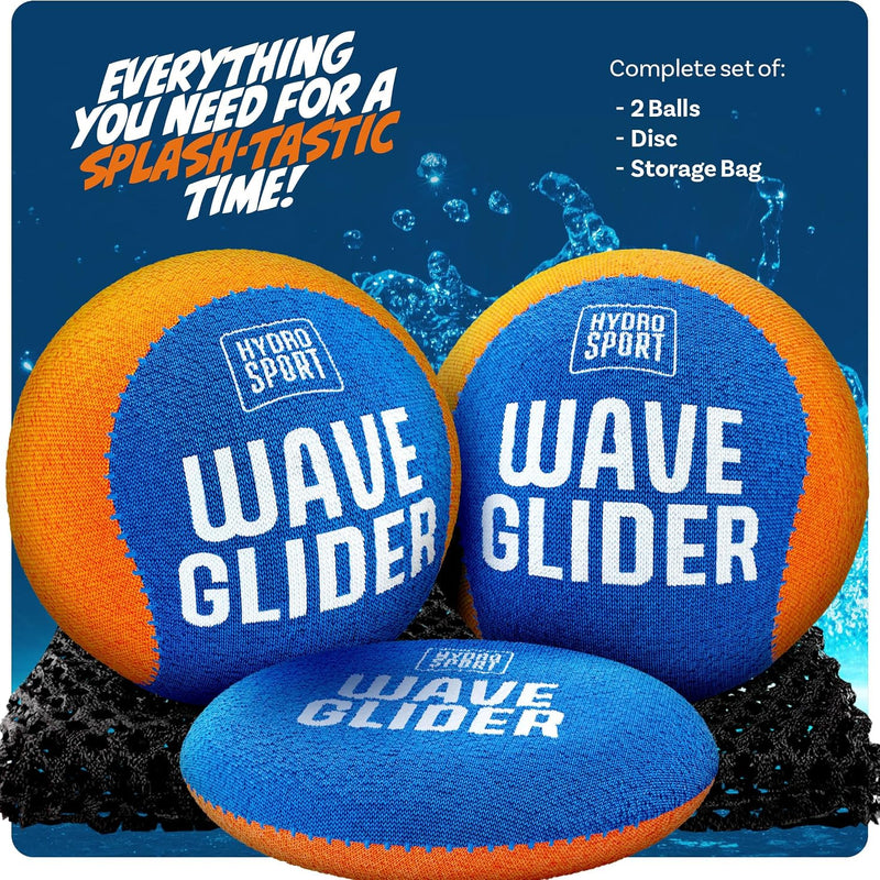 HydroSport Skipping Water Balls - Pool Ball - Beach Toys for Kids Ages 8-12 - Lake Skip, Skee, Fly Swimming Game Adults, Boys, Teens, & Family - Water Toy for Kid - Cool Fun Summer