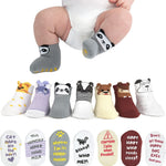 ZIRI & ZANE Baby Sock Gift Set - Unisex Newborn Gifts for Baby Showers | 7 Unique Pairs - Gender Neutral - Cute & Funny Baby Gifts - Baby Boy & Girl Registry Search Idea - Newborn Clothes Essentials