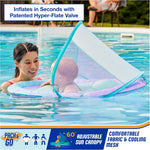 SwimWays Baby Spring Float with Adjustable Canopy and UPF Sun Protection for 9-24 Months