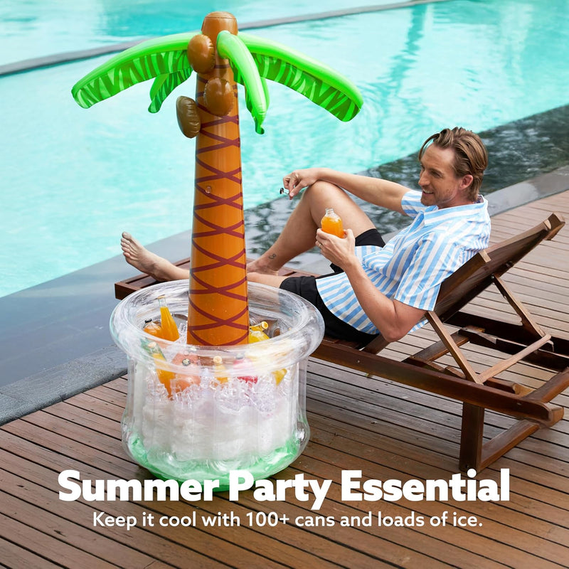 60" Inflatable Palm Tree Cooler for Summer Parties and Outdoor Decorations