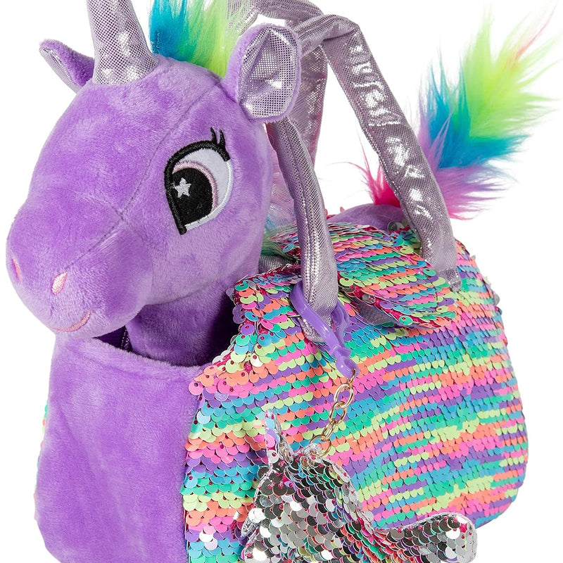 Little Jupiter Plush Pet Set w/Purse - Stuffed Animals for Girls - Unicorn Plush - Stuffed Plushies - Gift for Age 4-5 - 6-7 yrs (White Unicorn)