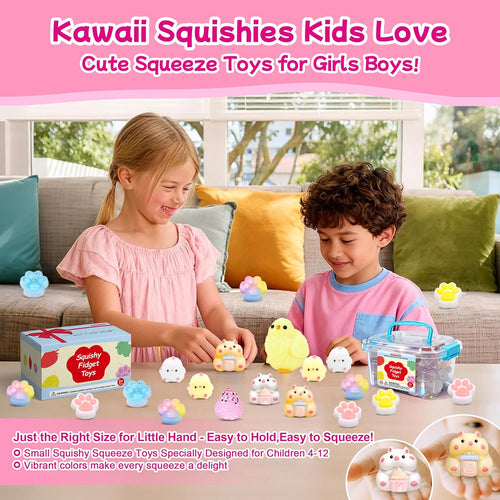 10 Pack Taba Squishy Toys kit with Toy Box & Cute Stickers, Kawaii taba Squishies Stress Relief Toys Party Favors for Kids 4-8 8-12, Squishy Fidget Toys for Kids , Birthday Gifts Toys for Girls 8-10