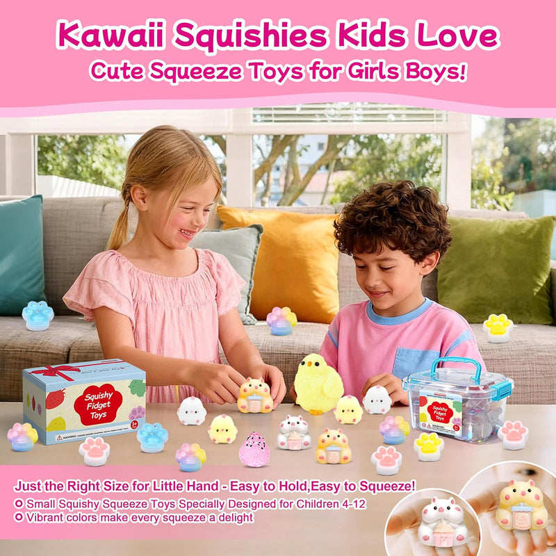 10 Pack Taba Squishy Toys kit with Toy Box & Cute Stickers, Kawaii taba Squishies Stress Relief Toys Party Favors for Kids 4-8 8-12, Squishy Fidget Toys for Kids , Birthday Gifts Toys for Girls 8-10