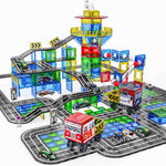 Magnetic Tiles Road Set with Pullback Car, Compatible with Major Brands, Ages 4-8, STEM Building Toy for Kids
