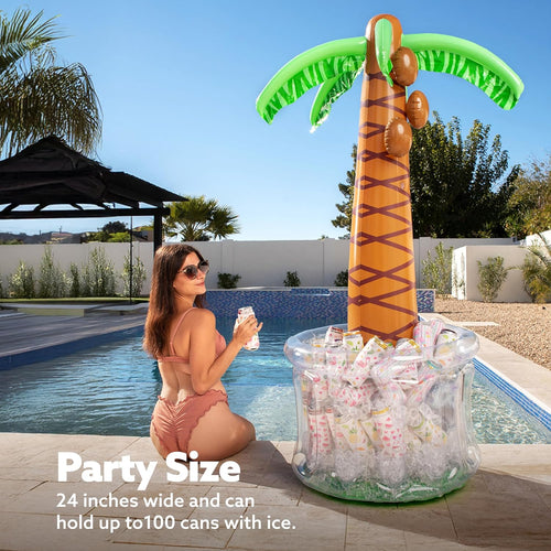 60" Inflatable Palm Tree Cooler for Summer Parties and Outdoor Decorations