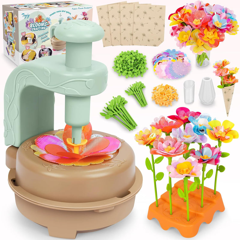 DIY Fabric Flower Bouquet Kit for Kids, Educational Toy, Arts and Crafts for 4+ Year Toddler Girl