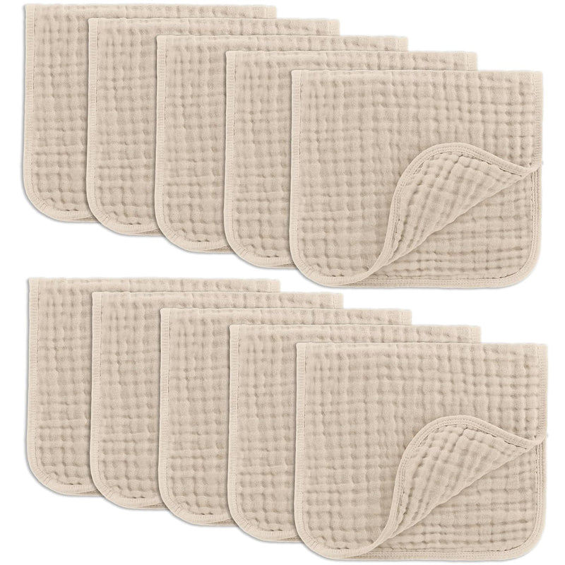 Comfy Cubs Muslin Burp Cloths 20x10" 10 Pack, Baby Burp Cloths - Multi | Large, 6-Layer, Ultra Absorbent 100% Cotton Burp Cloths for Baby Drool and Messes - Soft, Safe & Gentle for Boys & Girls