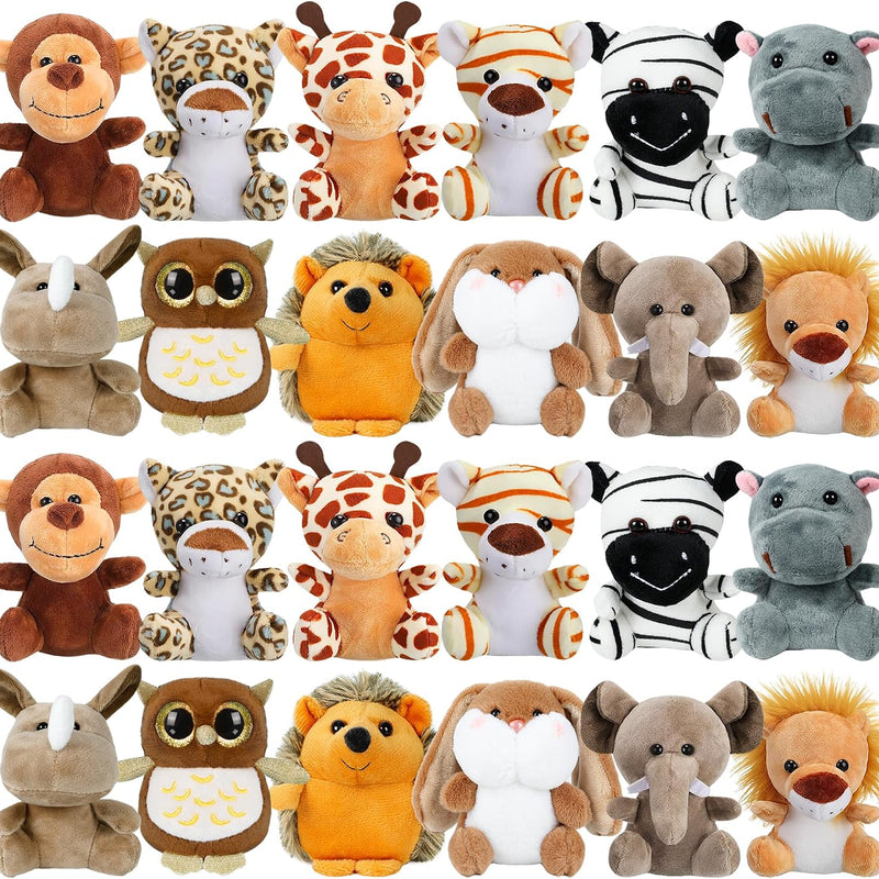 Arrozon 12 Pcs Small Stuffed Animals Bulk, 4.5 Inch Mini Stuffed Animals, Treasure Box Toys for Classroom, Keychain Plushies Toys Claw Machine Carnival Prizes, Party Favors for Kid