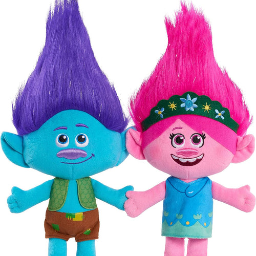 Trolls 13-inch World Tour Poppy & Branch Friendship Plush 2-Pack Stuffed Animals, Kids Toys for Ages 3 Up, Amazon Exclusive by Just Play