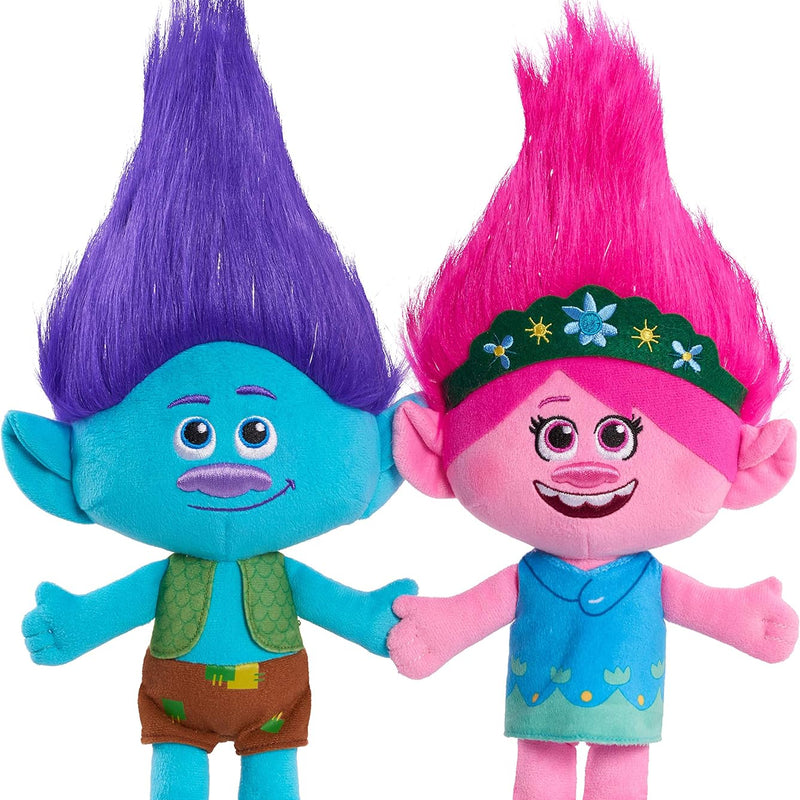 Trolls 13-inch World Tour Poppy & Branch Friendship Plush 2-Pack Stuffed Animals, Kids Toys for Ages 3 Up, Amazon Exclusive by Just Play
