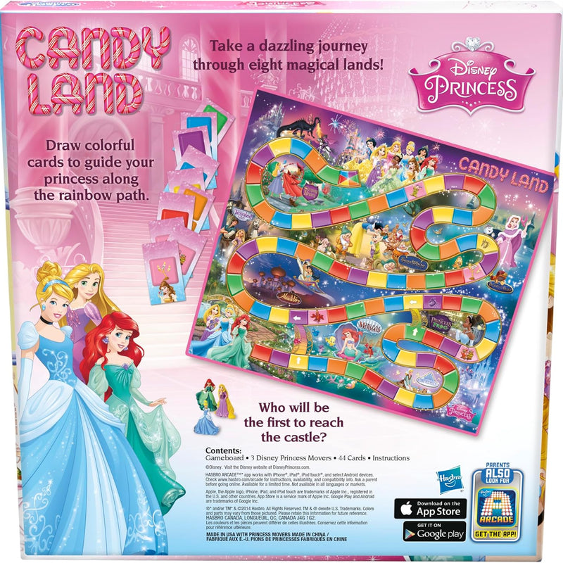 hasbro gaming candy land disney princess edition board game, preschool game for 2 to 3 players, ages 3 and up