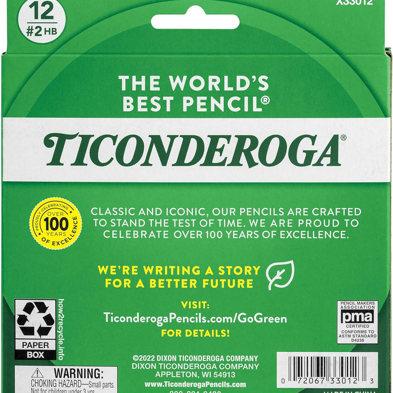 Ticonderoga My First Half-Size Wooden Pencils, 12 Pencils/Pack, 1 Pack | Large Triangle-Barrel Pre-Sharpened #2 (HB) Short 4.5" Yellow Pencils with Erasers, X33012