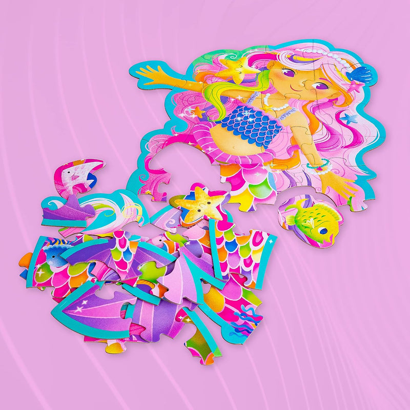 Peaceable Kingdom Shimmery Magical Mermaid 41-Piece Floor Puzzle for Ages 3+