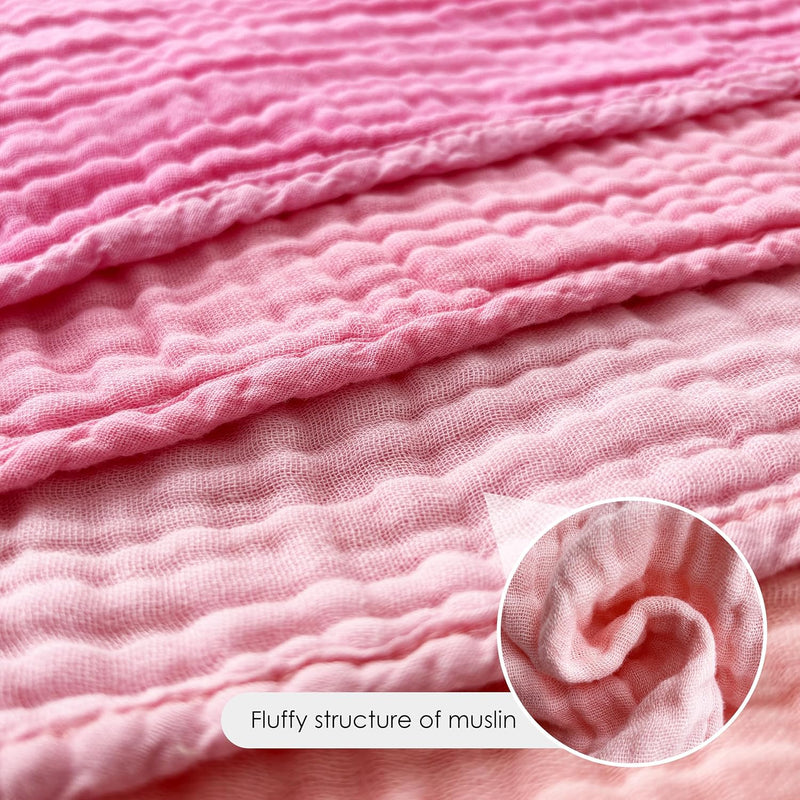 12 Pack Muslin Burp Cloths - Large 20" x 10", Ultra Absorbent 100% Cotton for Baby Drool and Messes - Soft, Gentle Baby Burp Rag for Boys & Girls -Pink, Purple, Sakura Series