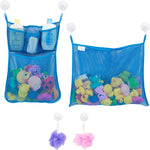 2 x Mesh Bath Toy Organizer + 8 Ultra Strong Hooks - Perfect Bathtub Toy Holder & Bathroom or Shower Caddy for Kids & Toddlers