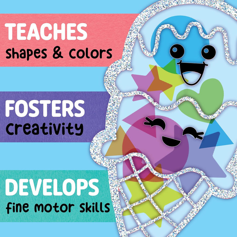 Creativity for Kids Sticker Sun Catchers Mini Craft Kit: Create 2 Suncatchers - Toddler Activities for Summer and Gifts, Arts & Crafts for Kids, Window Art for Kids (Ages 3+)
