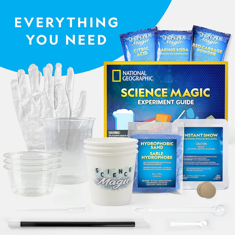 Blue Marble National Geographic magic chemistry set with 10 science experiments and magic tricks for kids 8-12