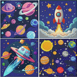 bleihum 4 Pack Diamond Art Painting Kits for Kids Ages 8-12 Sports 6X6inch | Small Diamond Art for Kids Ages 8-12, Cute Football Gem Arts and Crafts for Kid Ages 8-12 Gift Home Decor