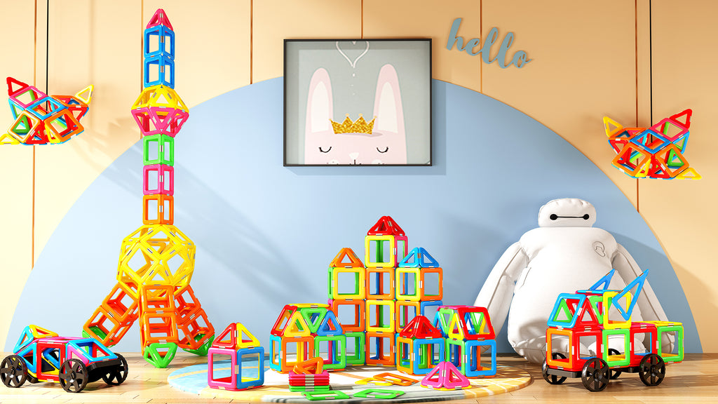 Magnetic STEM Building Tiles – Creative Learning Construction Set for Kids 3+ - ToyTonix