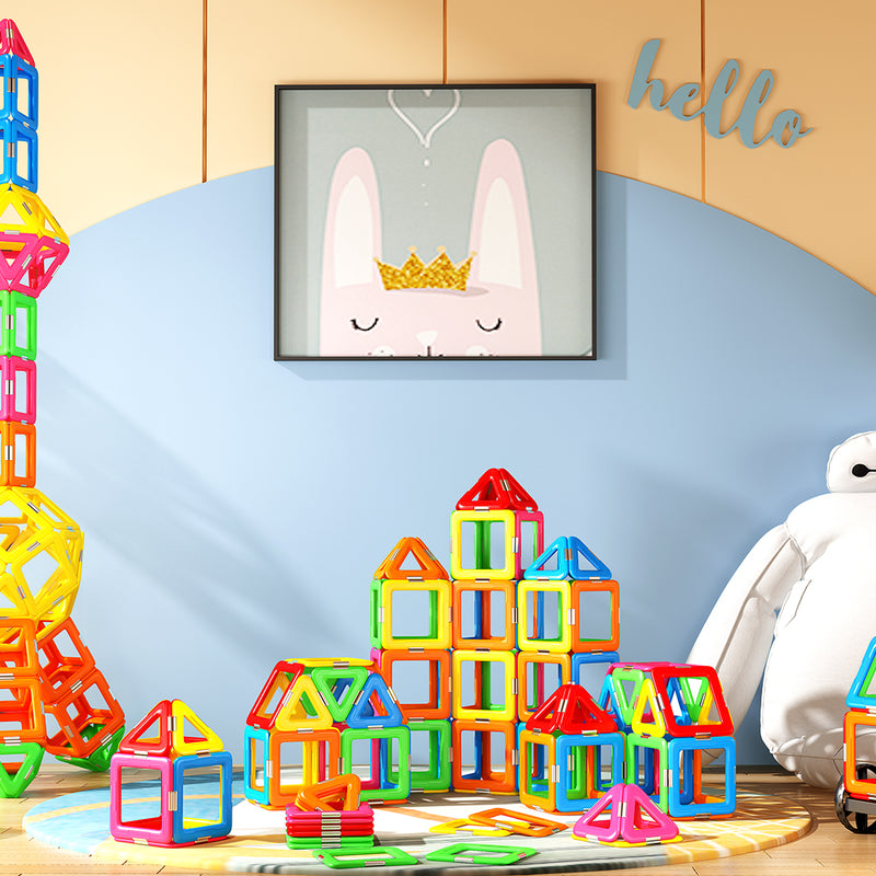 Magnetic STEM Building Tiles for Kids 3+, Creative Learning Construction Set by ToyTonix