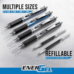 Pentel EnerGel RTX Retractable Liquid Gel Pen, (0.7mm) Medium Line, Metal Tip, Black Ink, Box of 12 (BL77-A)
