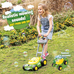 John Deere bubble lawn mower for toddlers with bubble blowing machines, no batteries required, 2+ years old